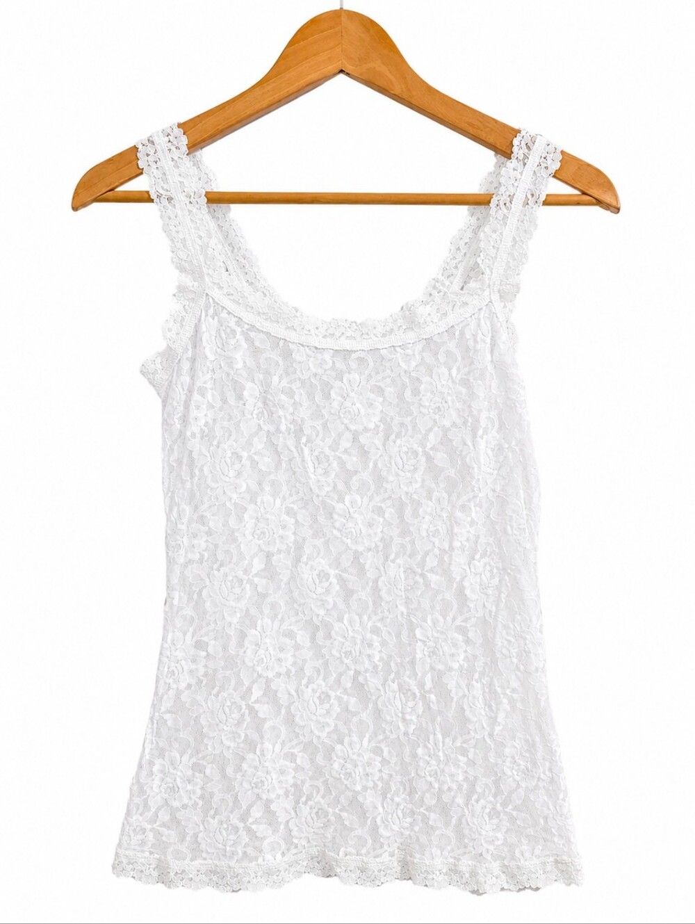 Hanky Panky White Floral Lace Camisole Tank Top Size Small Made in USA